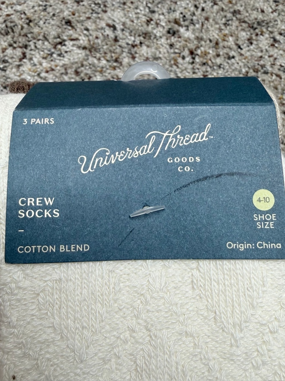 Universal Thread 3 Pack Cotton Blend Crew Socks White Brown Tan Neutral 4-10 NWT - Picture 4 of 5